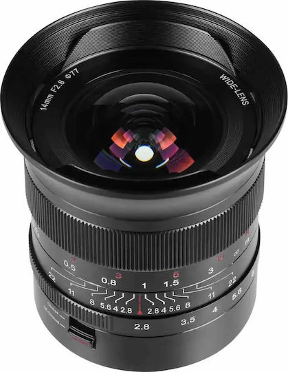 7artisans Cadru complet Obiectiv Foto 14mm f/2.8 Unghi larg pentru Montura Nikon Z Black