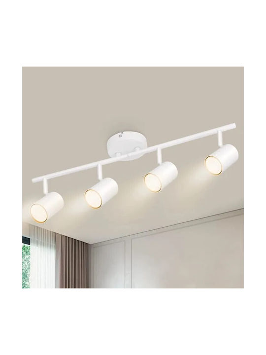 Lightplanet Σποτ με 4 Φώτα σε Λευκό Χρώμα