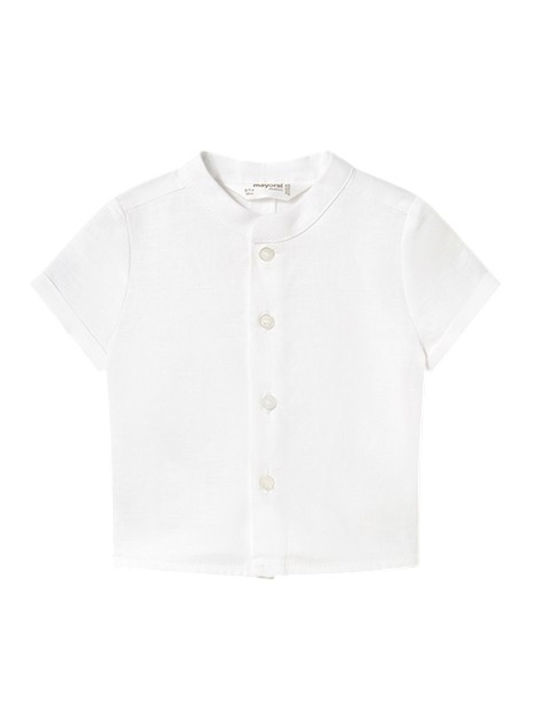 Kids Short-sleeved Linen Shirt White
