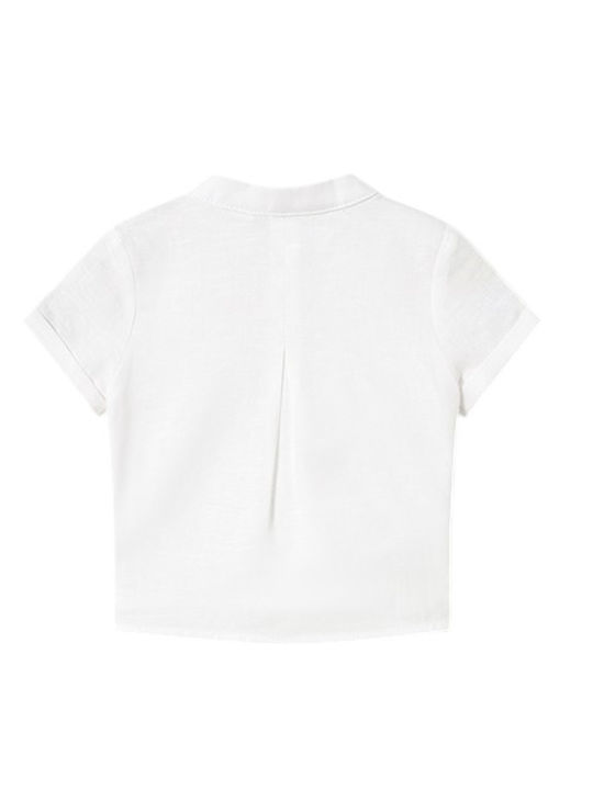 Kids Short-sleeved Linen Shirt White