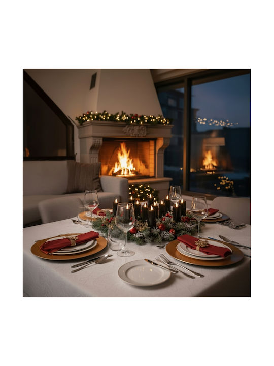 Lustră Decorativă Lumânare Negru 12buc