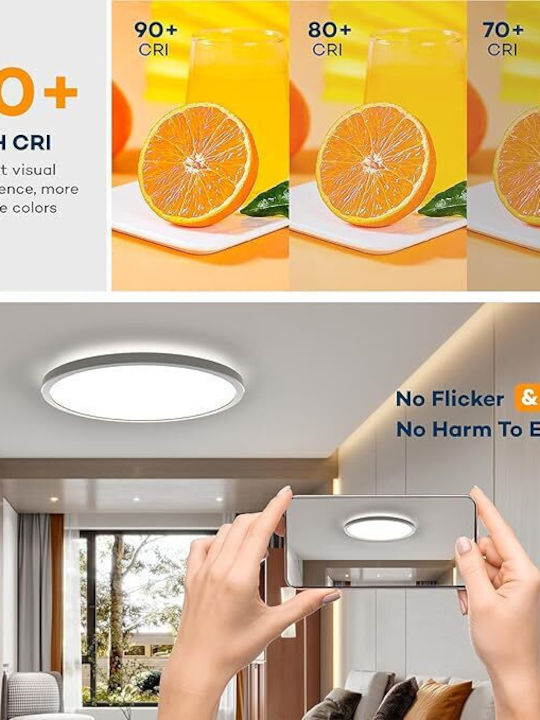 Lightplanet Rotund În aer liber Panou LED Putere 24W cu Alb Rece Lumini