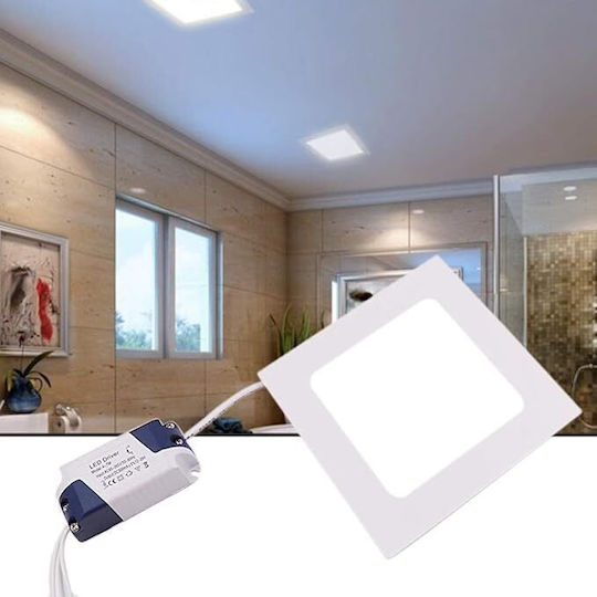 Lightplanet Pătrat Încastrat Panou LED Putere 18W cu Alb Rece Lumini
