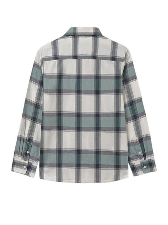 Kids Checked Shirt Long Sleeve Green
