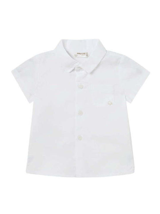 Kids Short-sleeved One-color White Shirt