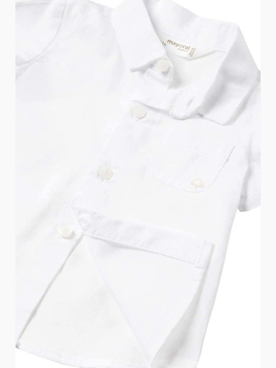 Kids Short-sleeved One-color White Shirt