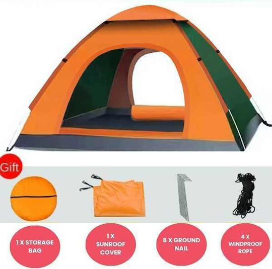 Cort Camping Igloo Portocaliu pentru 4 Persoane