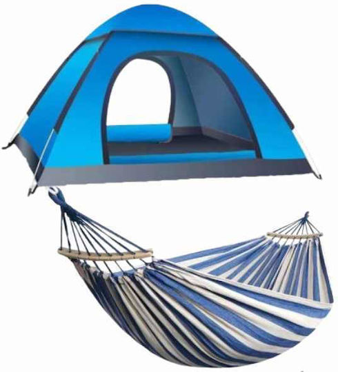 Cort Camping Igloo Albastru pentru 4 Persoane
