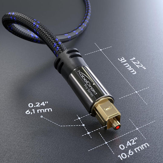 Kabeldirekt Cablu Audio Optic Toslink Împletit Din Nailon 10m Cablu Fibra Optică Soundbar Toslink Digital S Pdif Cablu Amplificator Stereo Home Theater Xbox One/ps4