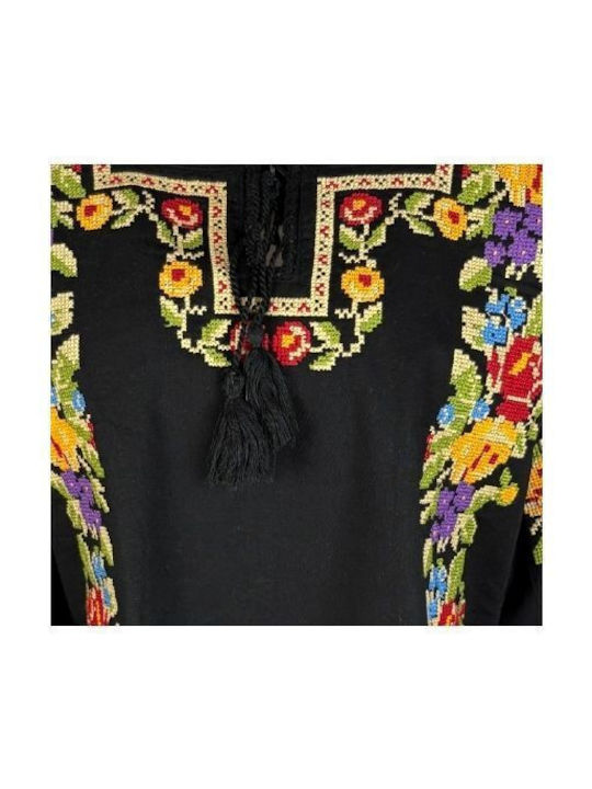 Damen Bluse Baumwolle Black, Yellow