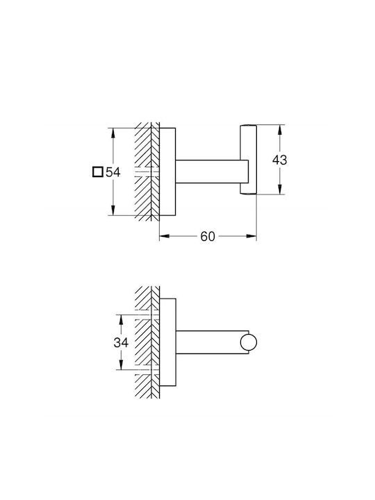Grohe Cube με Βίδες Ασημί