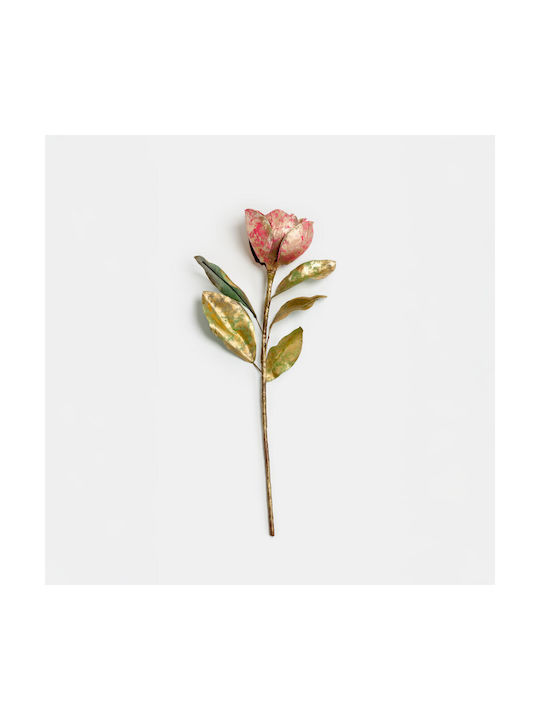 Magnolia Λουλουδι Τεχνητο Υφασμα Pvc Μπορντω Χρυσο Πρασινο 58 Σετ 12 Τμχ 030777 Υφασμα Pvc