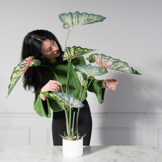 Artificial Plant in Pot Caladium Green 95cm Supergreens