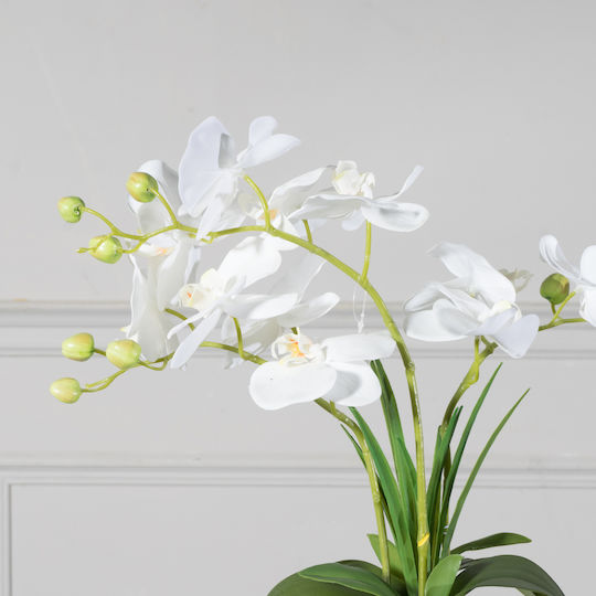 Künstliche Pflanze im Topf Orchidee Weiß 42cm Supergreens