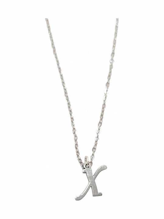 Women's Silver Necklace Monogram 'χ' Silver 925