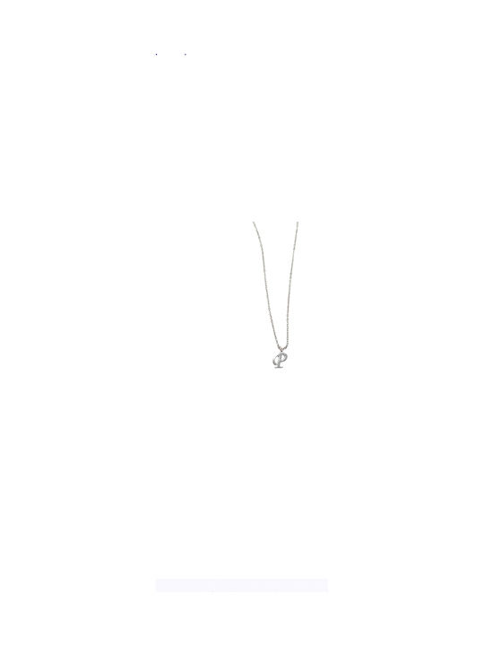 Γυναικείο Κολιέ Ασημένιο Μονόγραμμα 'ρ' Silver 925