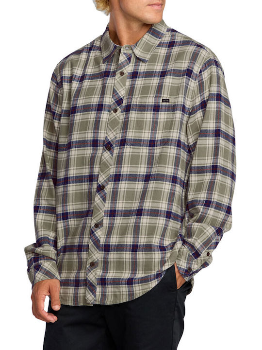 Coastline Long-sleeved Flannel Shirt Olive