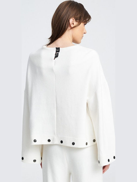 Damen Kurz Pullover Weiß