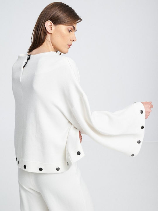 Damen Kurz Pullover Weiß