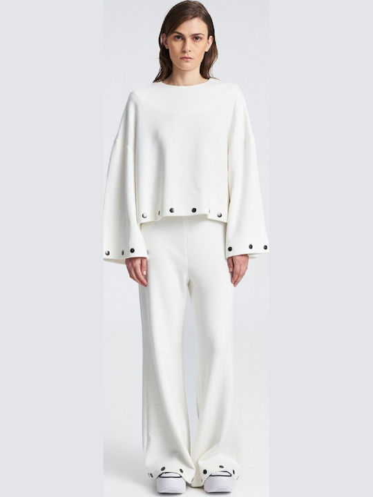 Damen Kurz Pullover Weiß