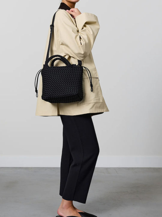 Knitted Women's Drawstring Bag Nero
