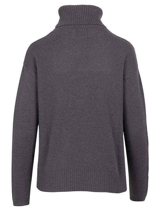 Women's Sweater Woolen Turtleneck Brown