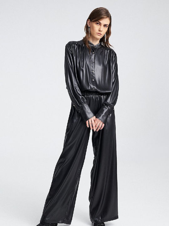 Damen Stoff Hose Schwarz