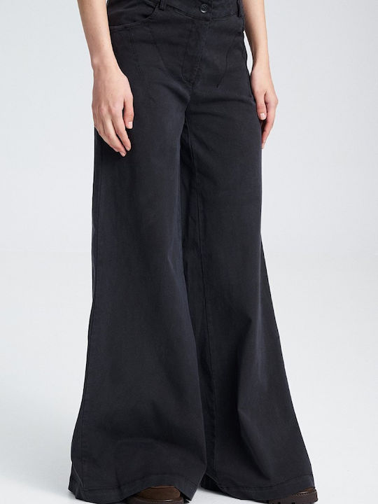 Damen Stoff Hose Schwarz
