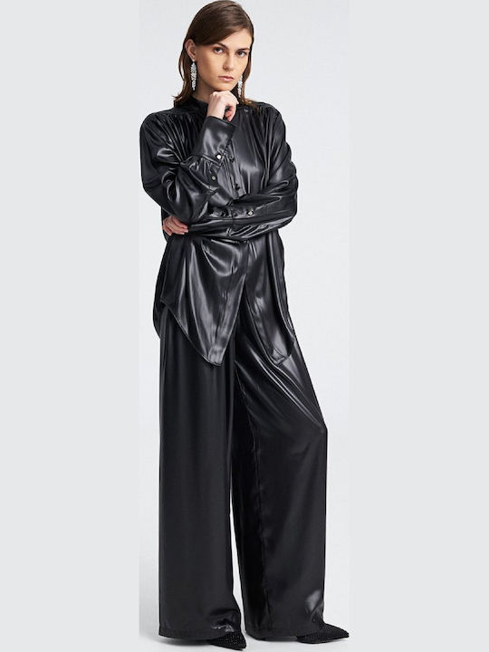 Damen Stoff Hose Schwarz