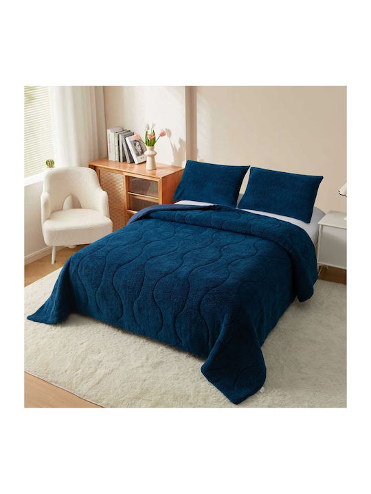 Homeone Duvet Cover Set Queen 220x240cm Blue 3pcs 300 GSMGsm