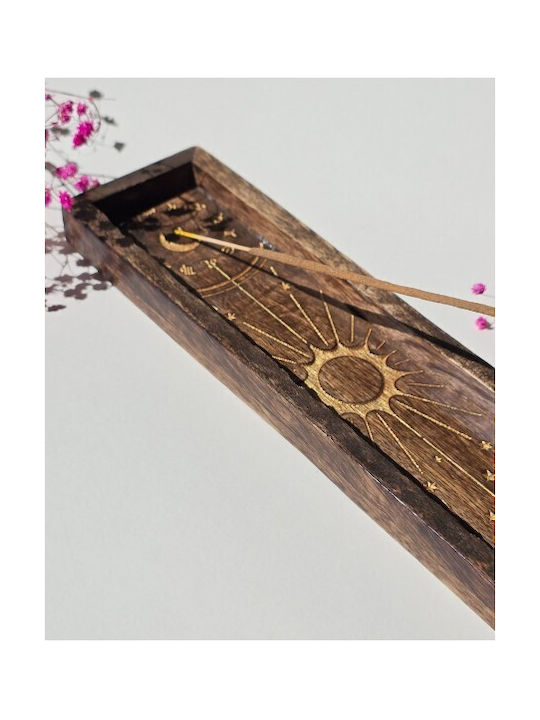 Wooden Holder for Fragrance Sticks & Zodiac Crystal Storage Case