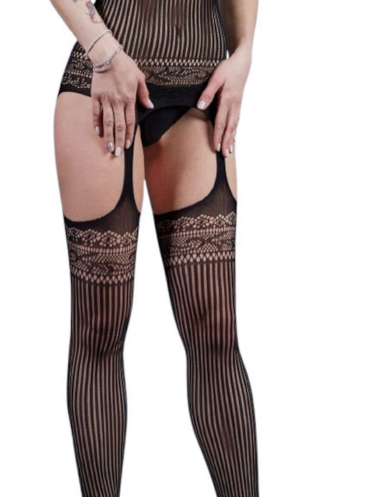 Roza Fb2001 Bodystocking – Sexy Ολόσωμο Διχτυωτό Εσώρουχο Μαύρο