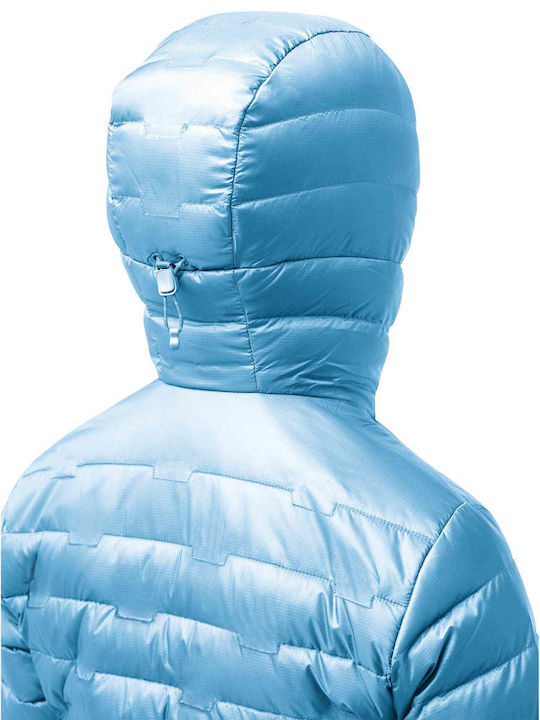 Women's Puffer Jacket Waterproof and Windproof for Winter with Hood Rds Blue
