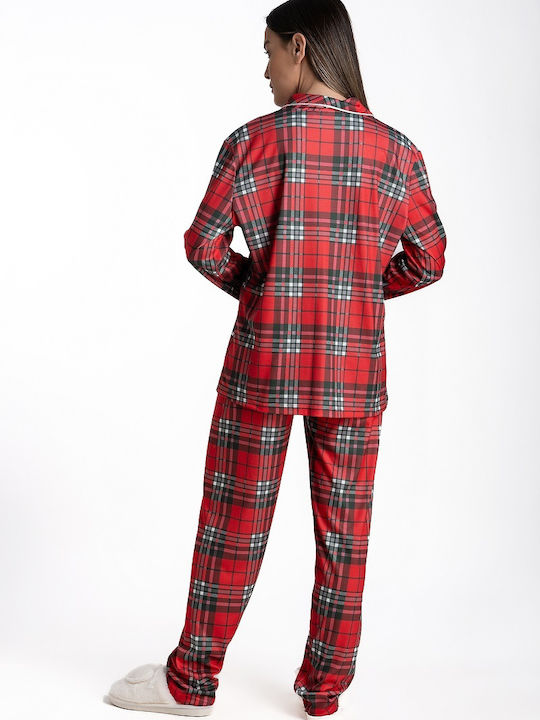 Relax Lingerie Winter Women's Pyjama Set Red