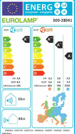 Eurolamp Zephyrus Pro Aparate De Aer Condiționat Inverter 12000 BTU A+++/A++ Cu WiFi