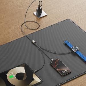 XO Geflochten USB zu Typ-C,TC-TC / Blitzschlag Kabel Schwarz 1.2m (249-0253)