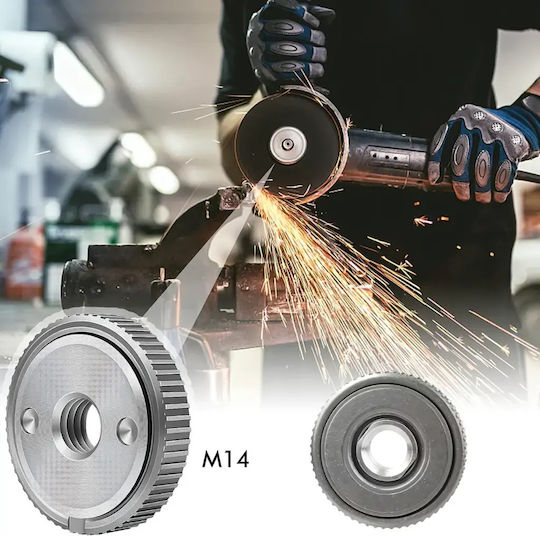 M14 Adapter Angle Grinder Zola Self-locking Universal Steel 5 X 1.3 Cm Silver