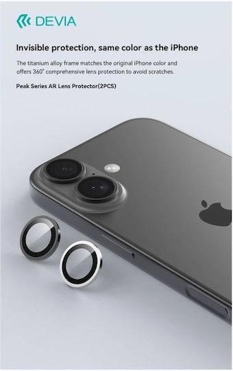 Devia Peak Προστασία Κάμερας Tempered Glass Μαύρο για το Apple iPhone 17