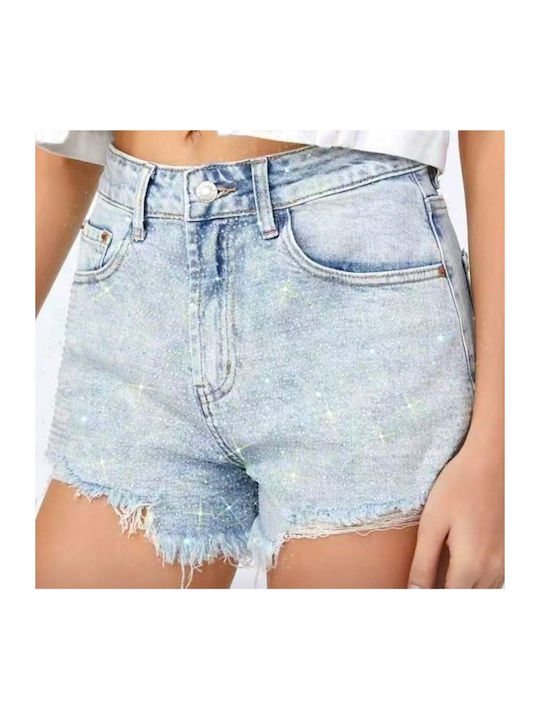Femei Talie înaltă Pantaloni scurți Snow Blue