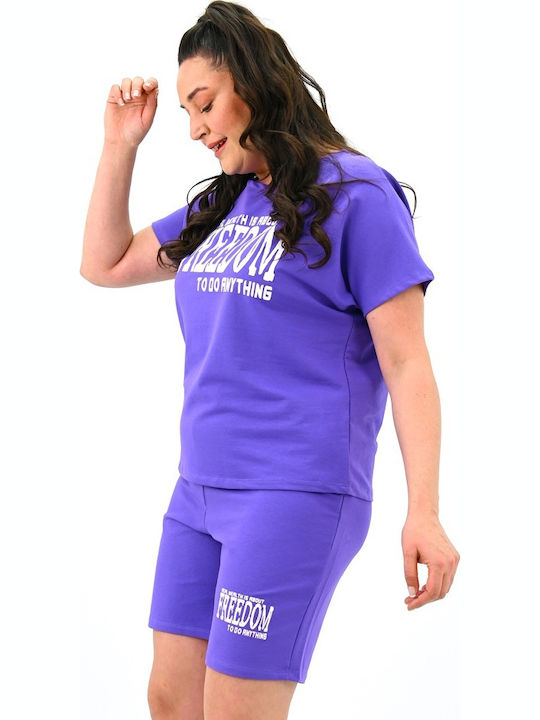 Γυναικείο Σετ με Σορτς Purple