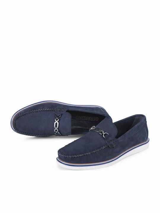 Leder Herren Mokassins in Blau Farbe