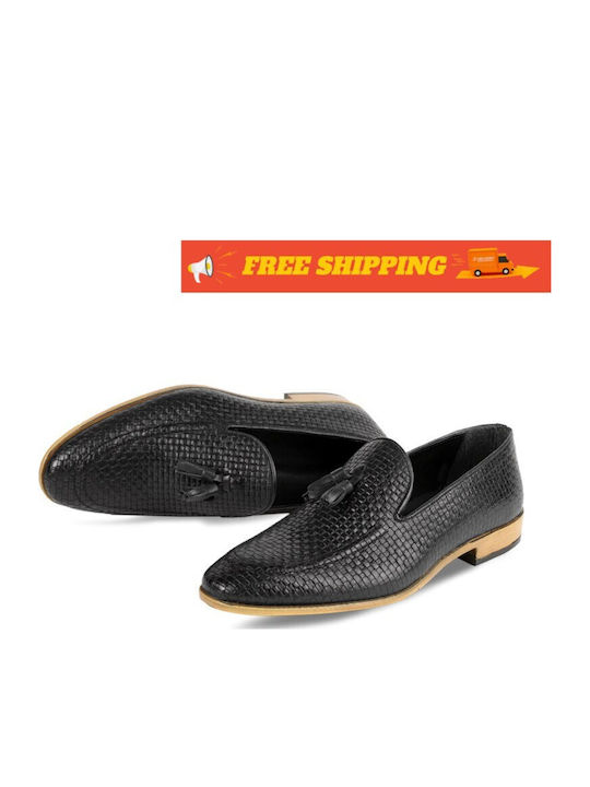 Leder Herren Mokassins in Schwarz Farbe