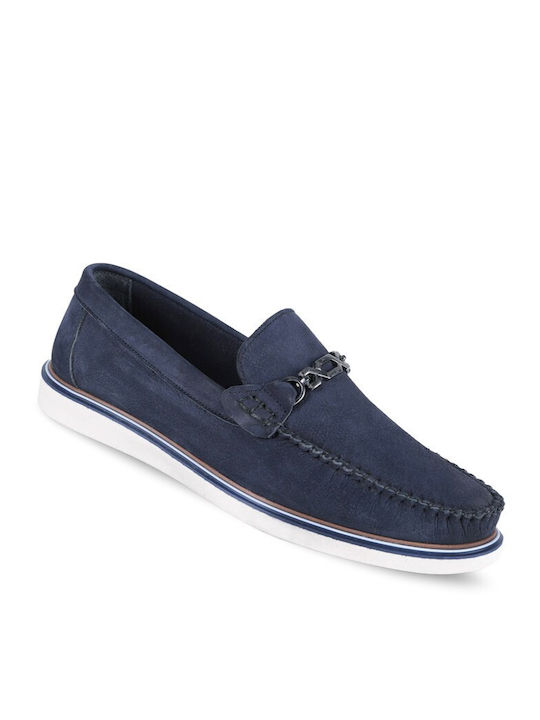 Leder Herren Mokassins in Blau Farbe