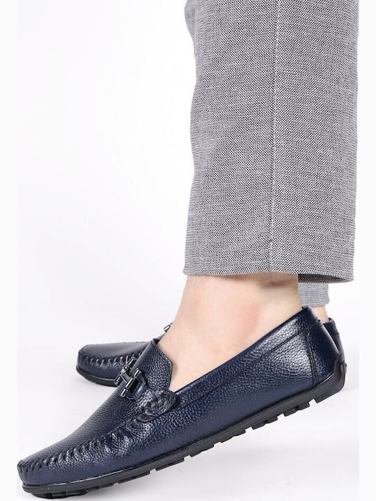 Leder Herren Mokassins in Blau Farbe