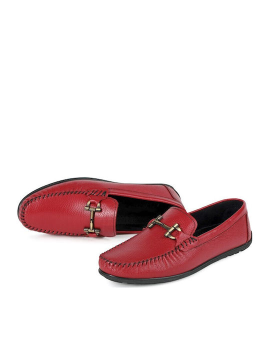 Men's Leather Moccasins Red