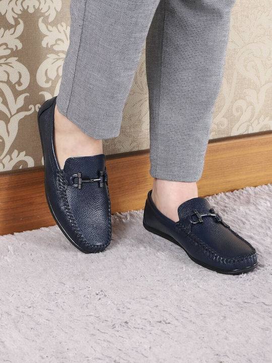 Leder Herren Mokassins in Blau Farbe