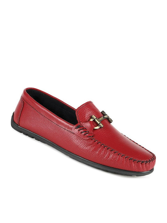 Men's Leather Moccasins Red