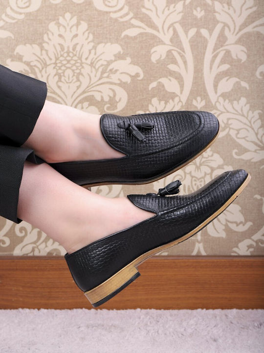 Leder Herren Mokassins in Schwarz Farbe