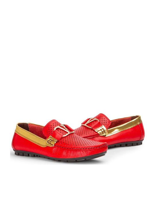 Men's Leather Moccasins Red