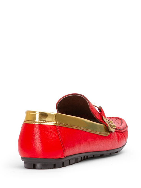 Men's Leather Moccasins Red